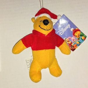 Winnie The Pooh Plush Santa Christmas Ornament with Tag
